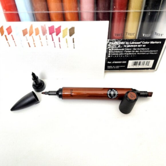 PANATONE TRIA by Letraset Art Color Markers 3 Tip w/Case EXCELLENT Tested D/C - Picture 4 of 10